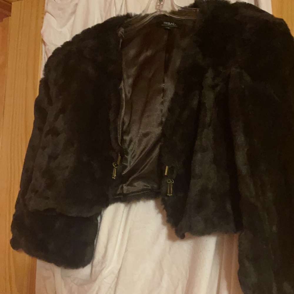 Short faux mink jacket new with tags